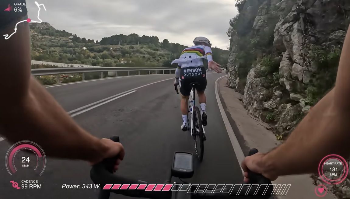 Evenepoel komt niet af van wieltjesplakker in Spanje: 'Hoe vaak krijg je de kans om in zijn wiel te fietsen?'