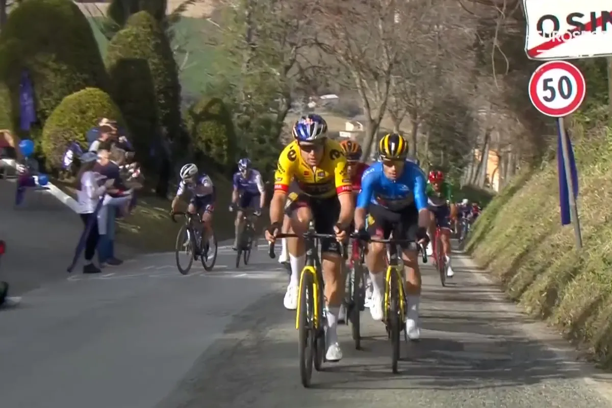 🎥 Wegwerpgebaar Alaphilippe nadat Van Aert tegen zijn zin de koers doet ontploffen