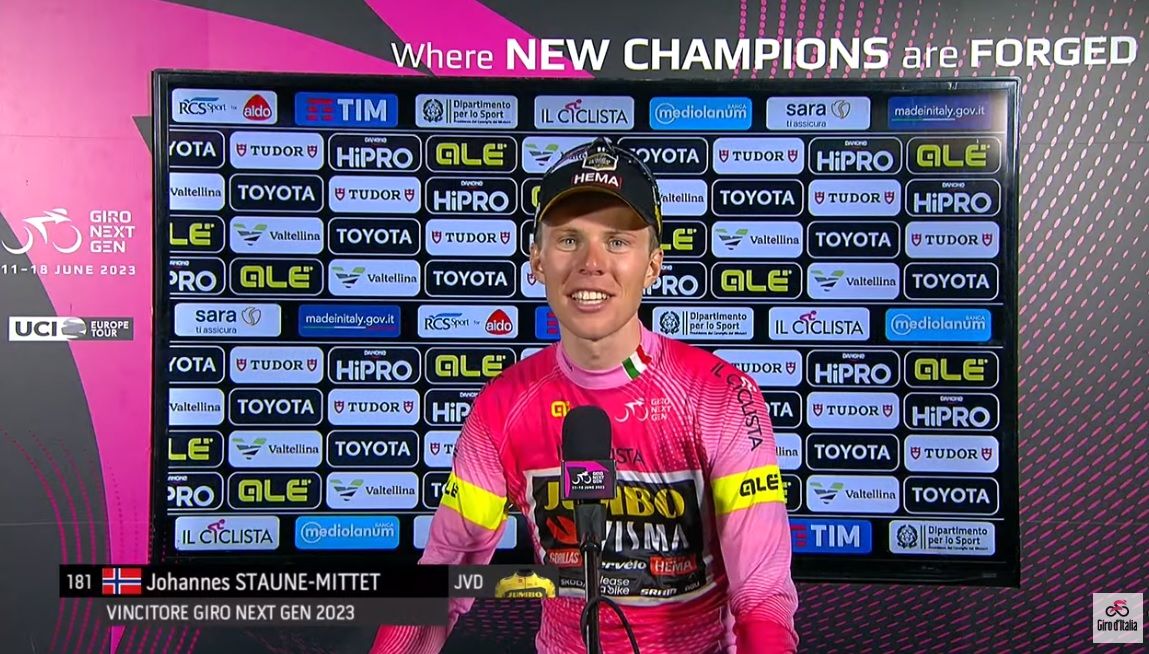 Johannes Staune-Mittet bevestigt als volgende Jumbo-parel met eindzege Giro Next Gen: 'Smaakt naar meer'
