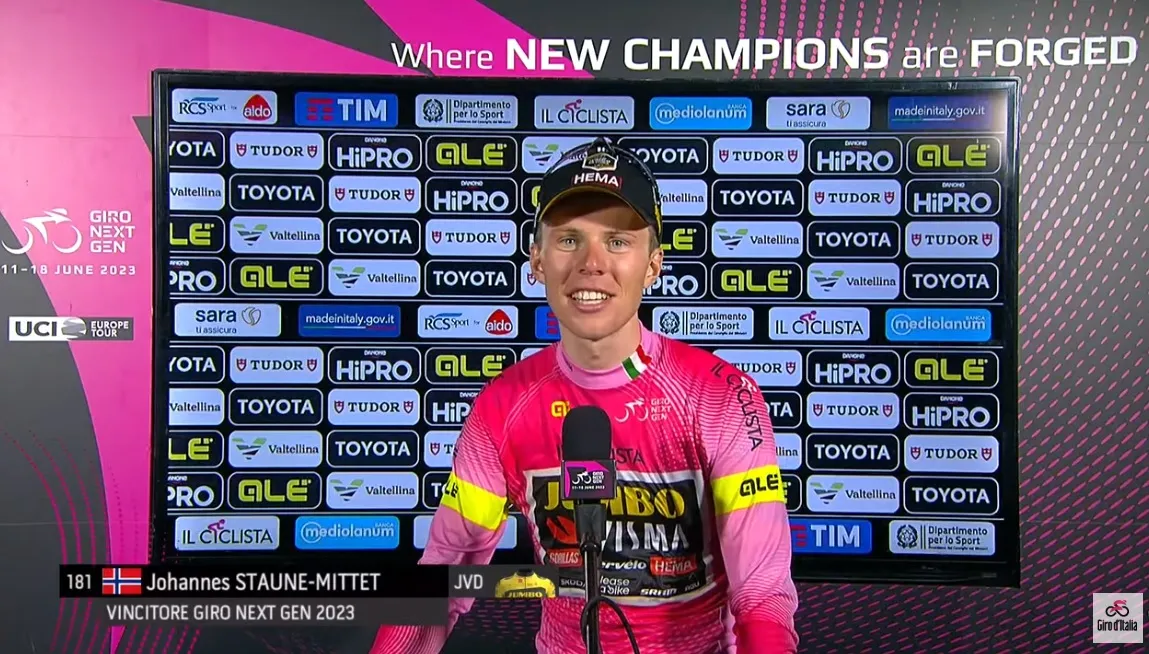 Johannes Staune-Mittet bevestigt als volgende Jumbo-parel met eindzege Giro Next Gen: 'Smaakt naar meer'