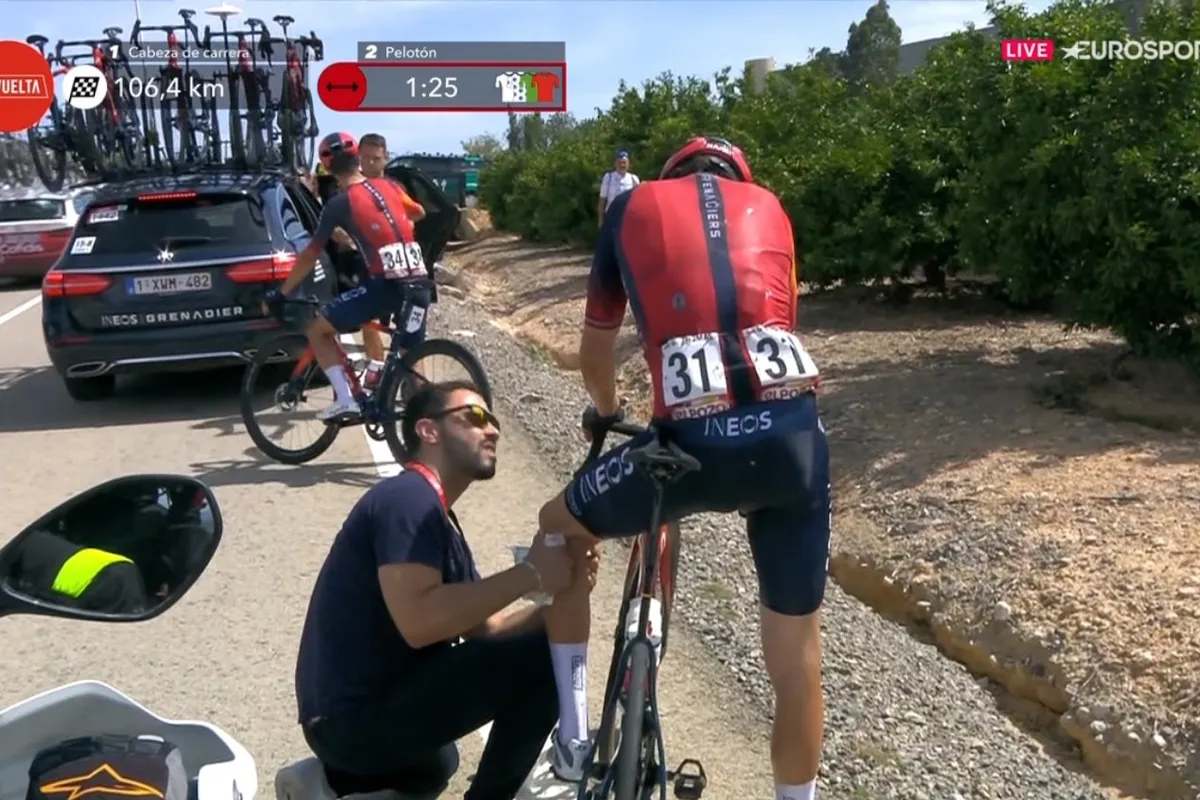 🎥 Pijn bij Geraint Thomas na vervelende valpartij in wandeletappe Vuelta, moet INEOS schakelen?