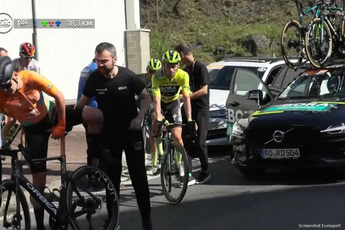 Disastrous day for BORA-hansgrohe: In addition to Roglic's crash in the Basque Country, Kämna was involved in an accident in Tenerife