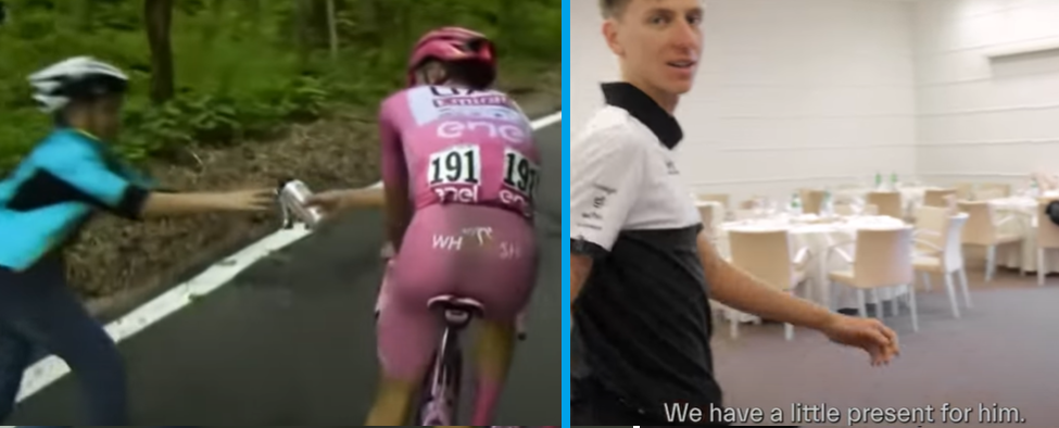 🎥 Mooie beelden: Pogacar is 12-jarige Mattia na Giro d'Italia nog niet vergeten
