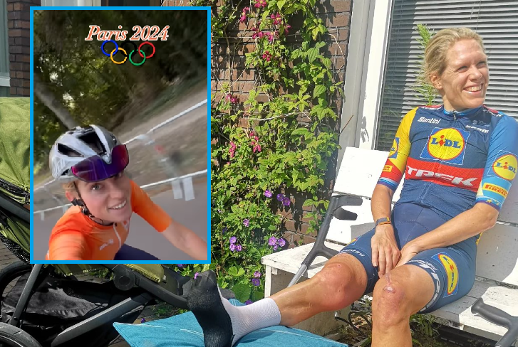 Partner Van Dijk maakt op ochtend olympische tijdrit bekend dat ze stuk meer blessures had dan gebroken enkel