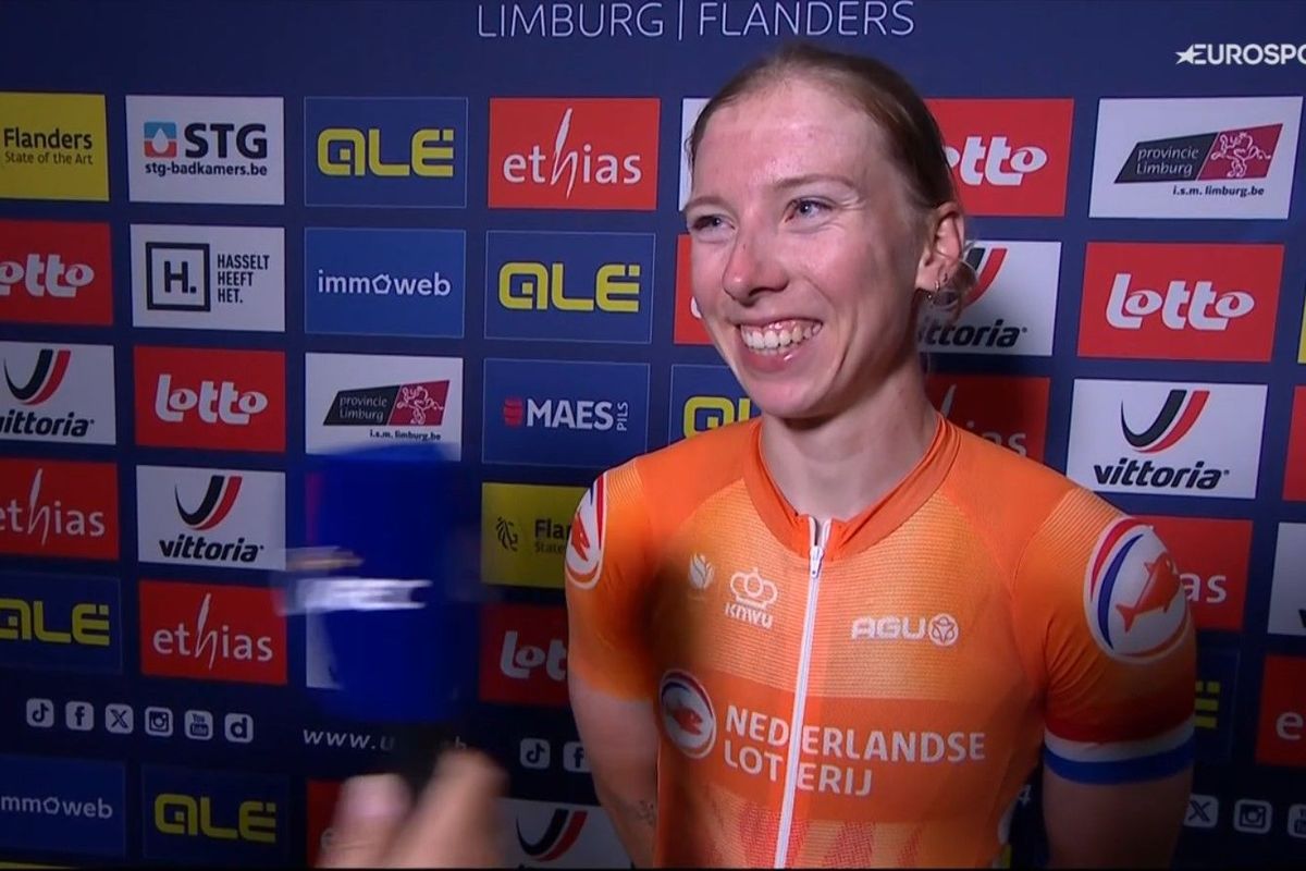 Met een sprintexplosie zoeft Wiebes naar tweede Europese titel: 'Was geen perfecte sprint'