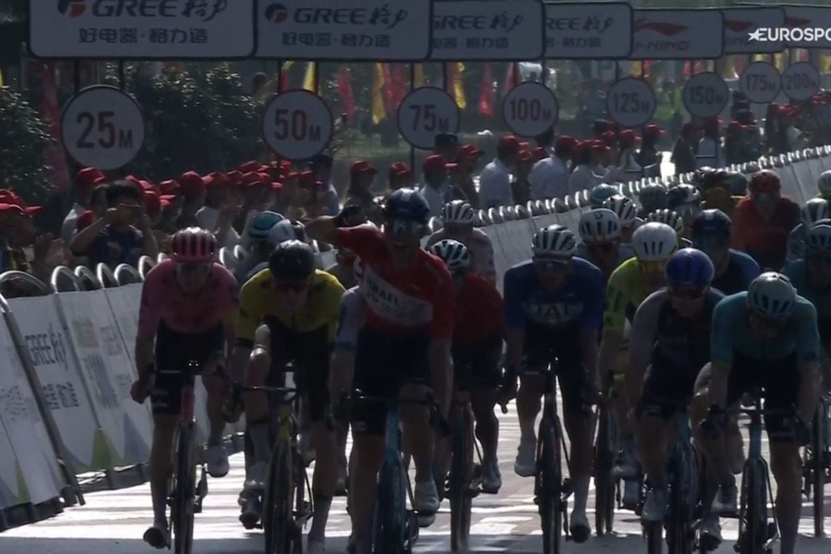 Leader Vernon survives tricky final and wins again in Tour of Guangxi, but loses leader's jersey after penalty