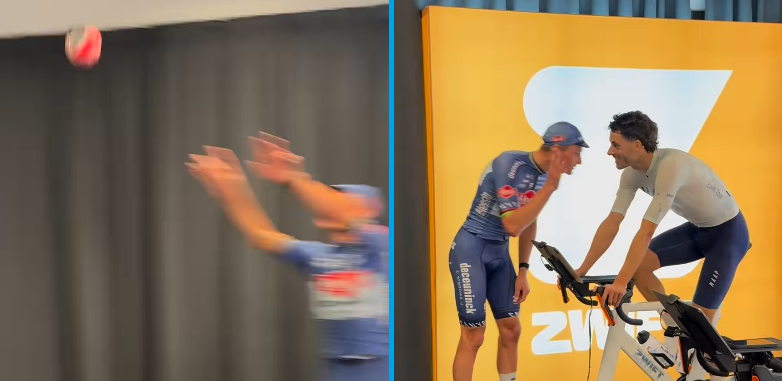 🎥 Van der Poel shows off his multi-sport skills again — and makes sure his friends know