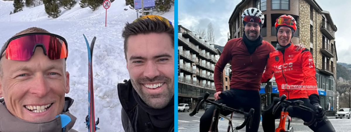 📸 Tom Dumoulin terug op vruchtbare grond, waar hij aan het skiën en fietsen slaat met oude bekenden