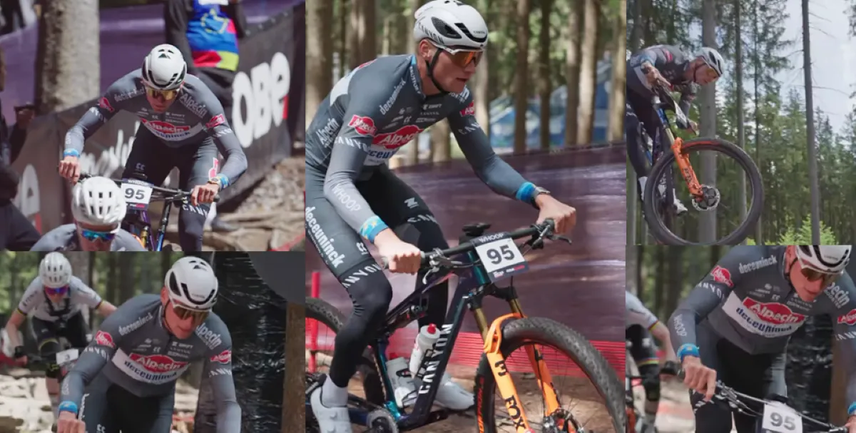 🎥 Mathieu van der Poel vermaakt zich opperbest op mountainbike in Tsjechië: jumps, focus en vooral de glimlach