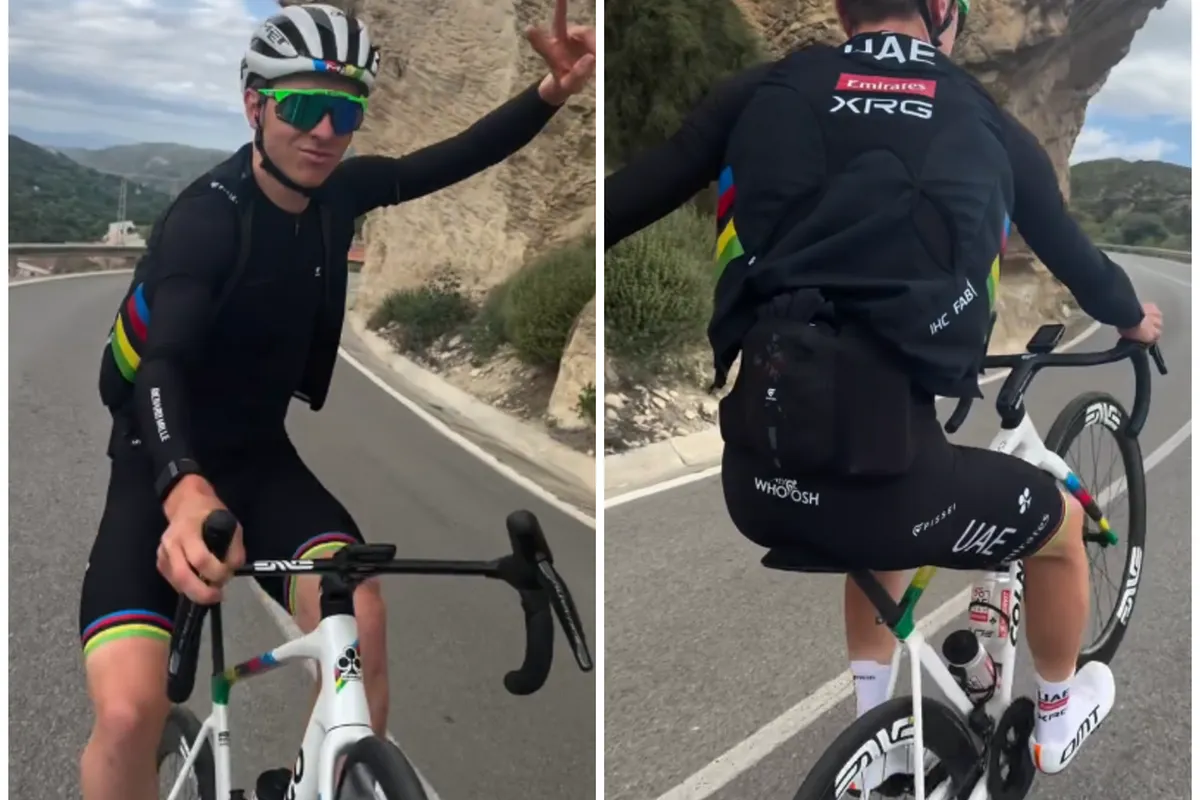 🎥 Pogi doet een Del Grosso: wereldkampioen verveelt zich na zwaar voorjaar en trekt lange wheelies in trainingsritje