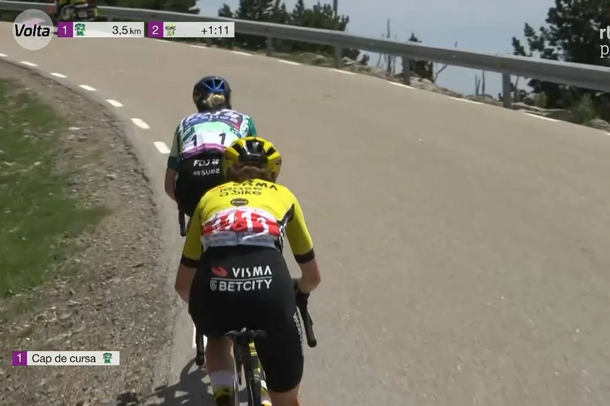 Na superprestatie in Catalonië oogst Visma | Lease a Bike-supertalent lof van Vollering: 'Moeilijk om van haar af te komen'