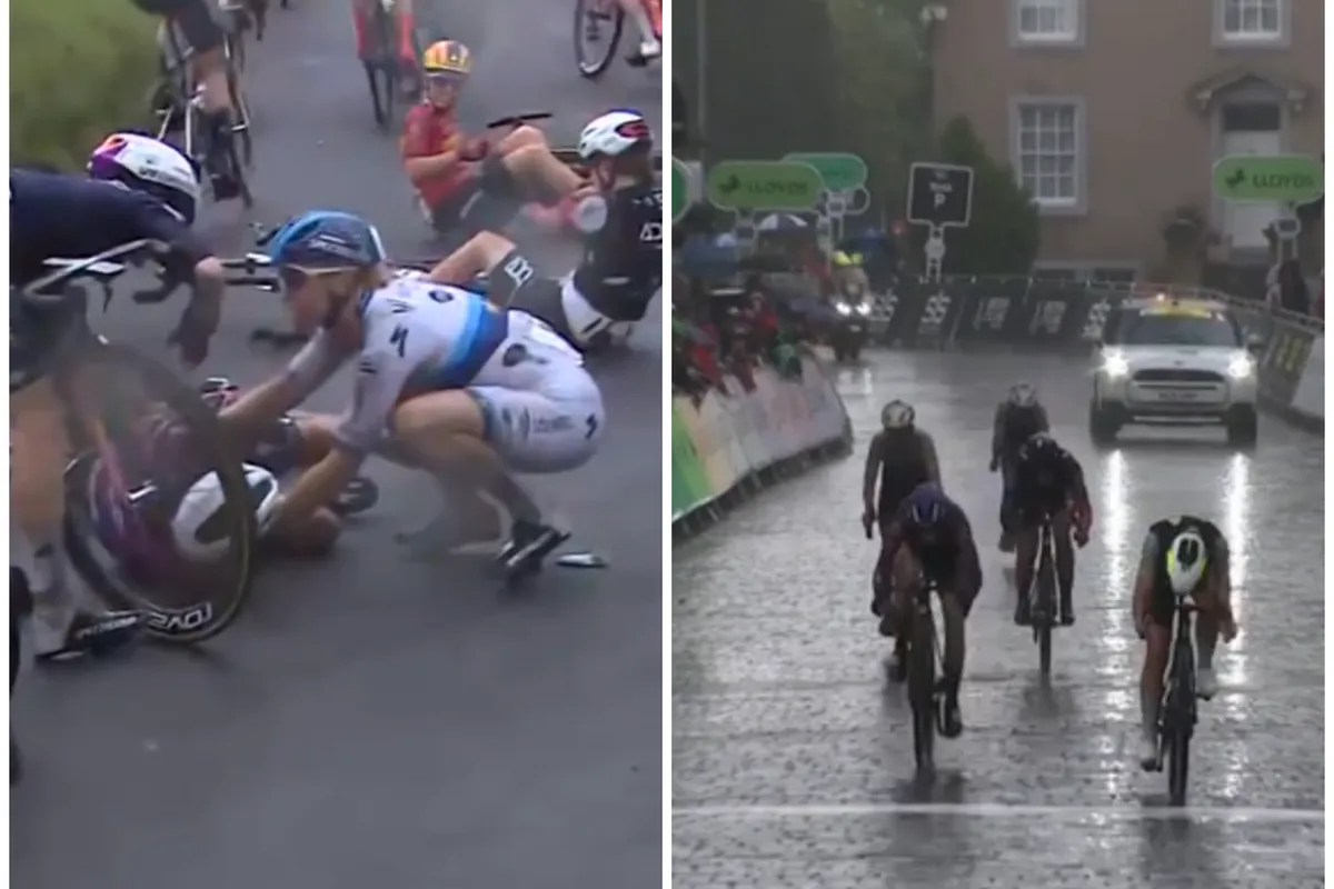 Horrorweer eist slachtoffers in Tour of Britain: Faulkner verliest leiding na 2 crashes, Ferguson zegeviert na bizarre koers