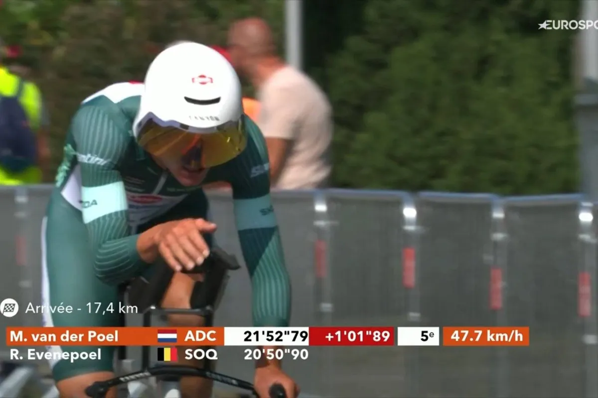 Van der Poel had a little bet with Evenepoel before the Dauphiné time trial: "It was close"