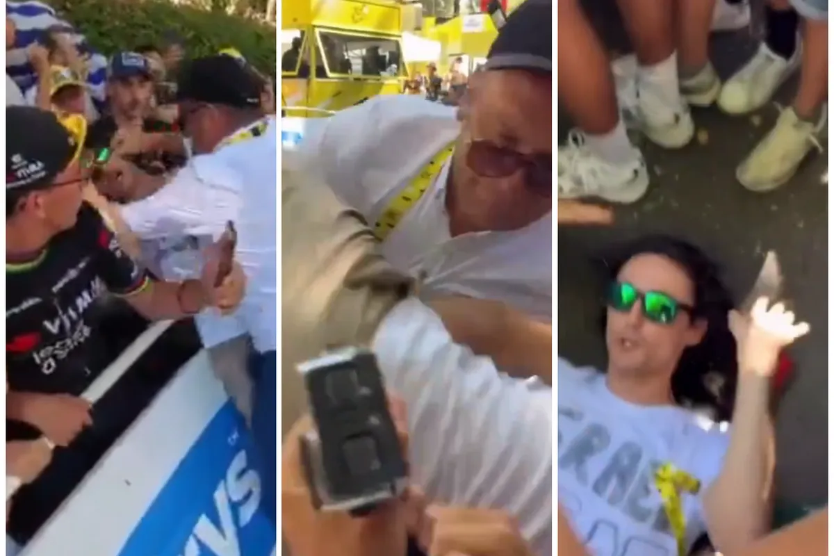 Ondertussen in het peloton | Nieuwe beelden van Anti-Israel-demonstrant, veel politie op weg na incident