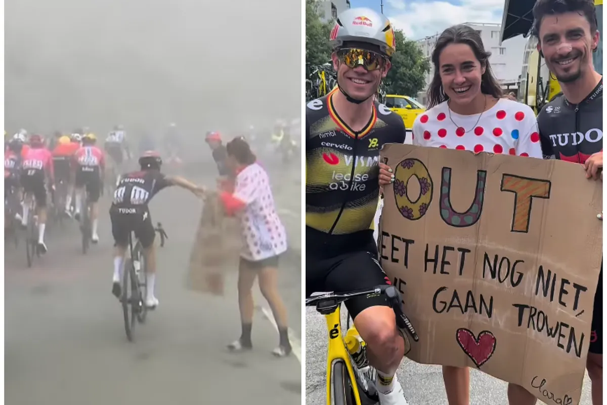 'Alaf, geef dat bord terug!'; Alaphilippe verscheurt bordje Van Aert-fan, Belg reageert op hilarische wijze