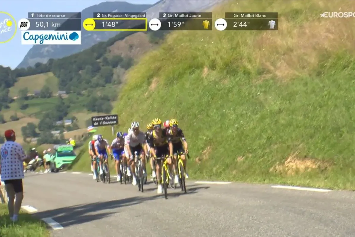 LIVE etappe 12 Tour de France 2025 | Evenepoel na grote problemen weer terug in groep met favorieten, Armirail solo op kop