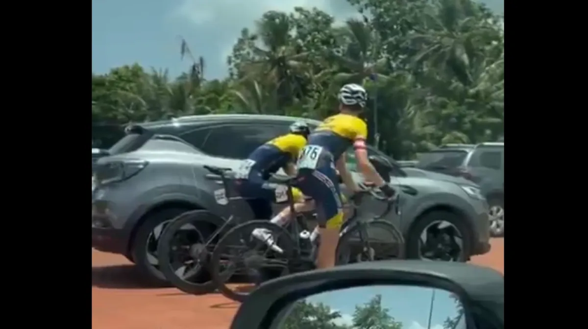 🎥 Nederlandse wielrenners verstoppen zich achter auto's, maar worden gediskwalificeerd in Guadeloupe