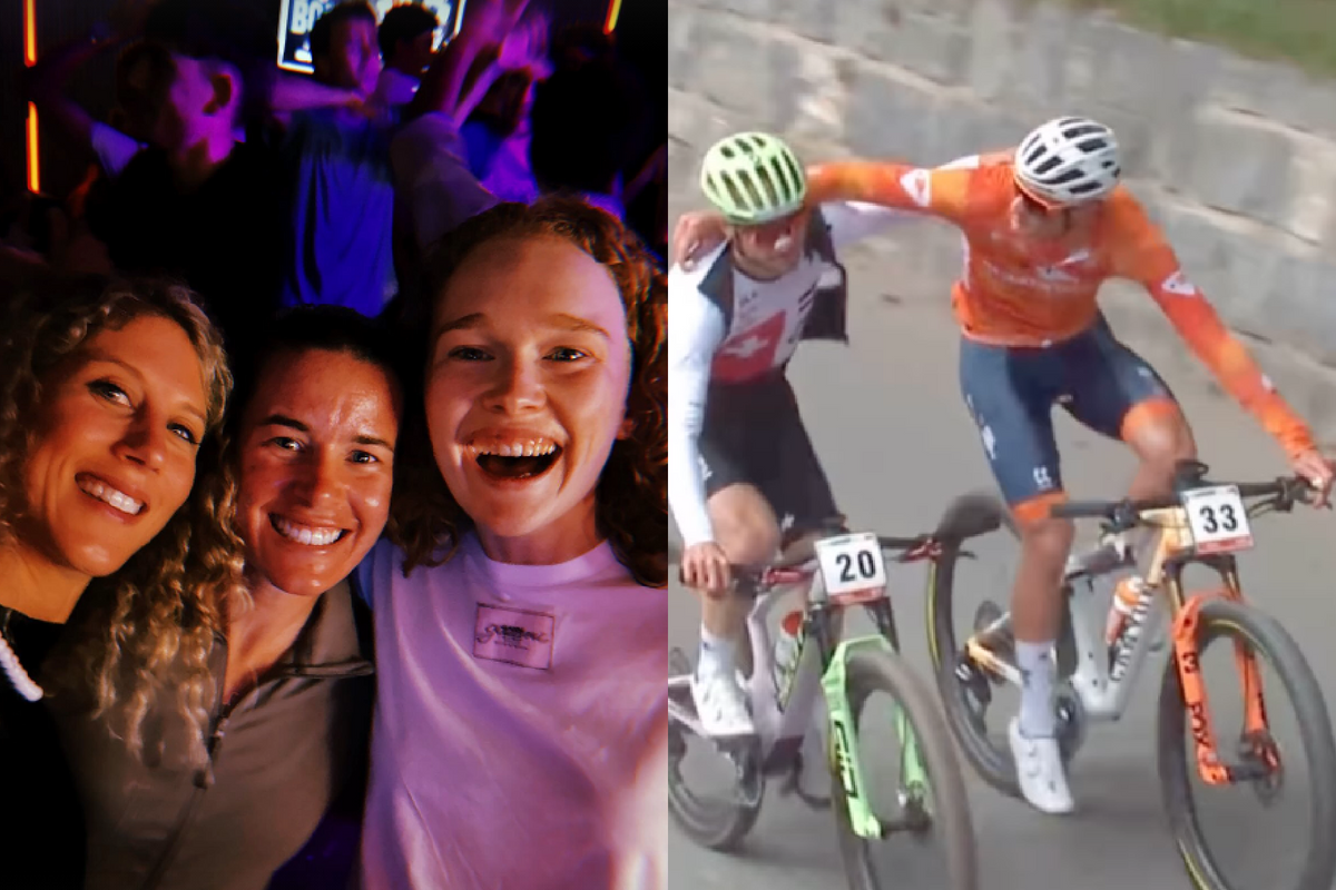 🎥 Van der Poel geeft Nino Schurter prachtige knuffel, Pieterse duikt de discotheek in na WK