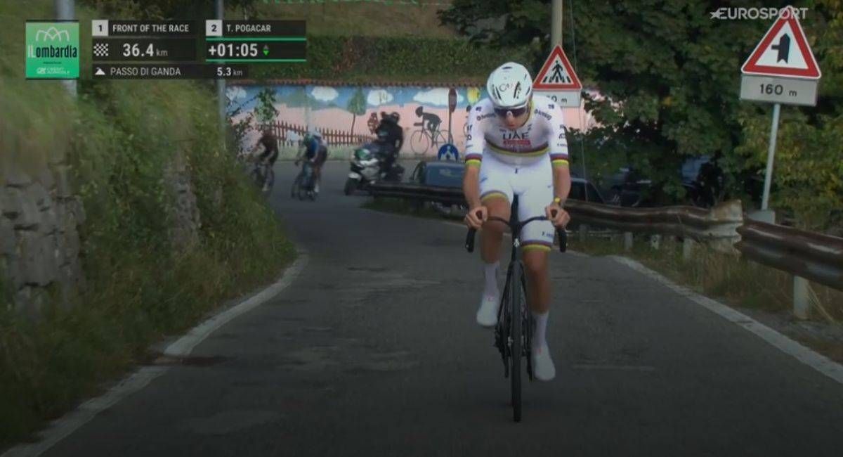 Pogacar laat irritaties varen en lacht na vijfde zege in Ronde van Lombardije om UAE-cijfers op beslissende klim