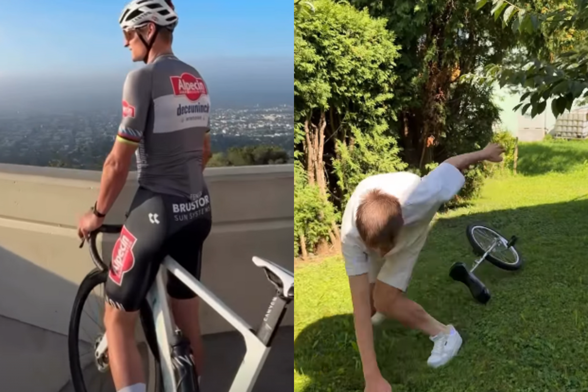 🎥 Terwijl Van der Poel groepsritje in LA rijdt, maakt Pogacar reclame voor 'Pogi-Challenge'; maar of UAE dat leuk vindt...