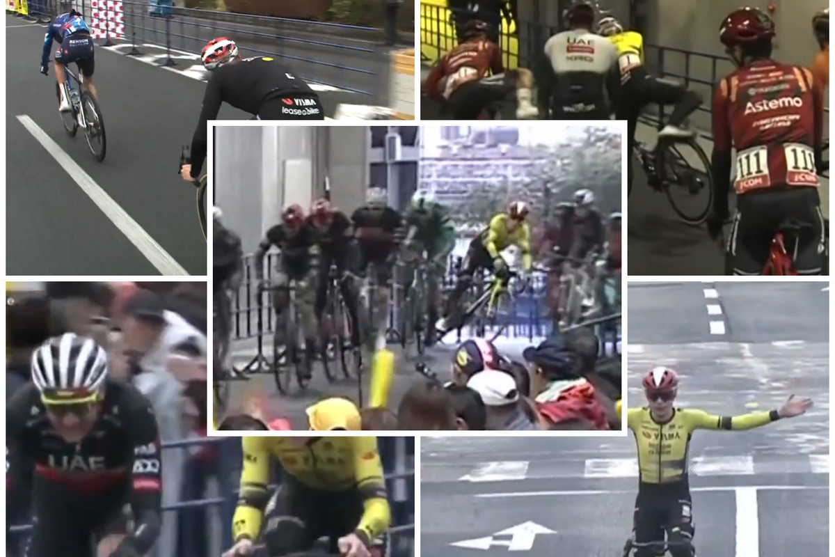 🎥 Vingegaard hits the deck in Japanese criterium, but is aided by UAE as he returns and snatches 'victory'