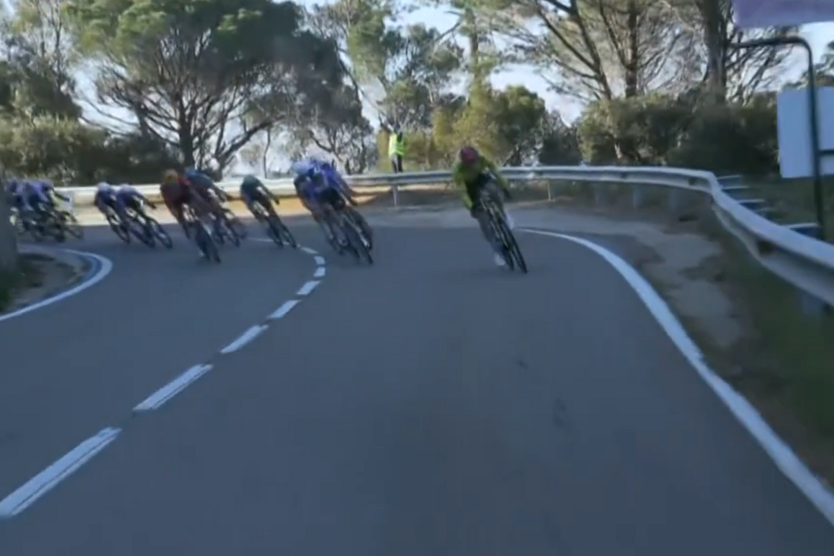 Jonas Vingegaard flew to the front on the descent, but had no interest in a Catalan sprint
