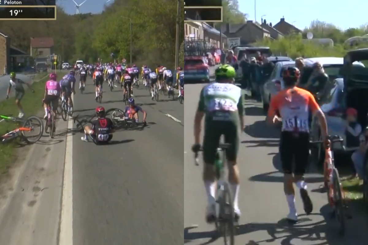 Hirschi among the big crash victims at the Flèche Wallonne — while Laurance pulls a 'Froomie'