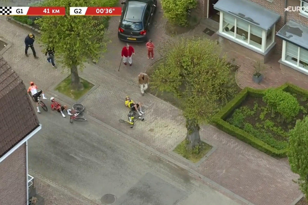 Lance Armstrong and George Hincapie on Matteo Jorgenson's crash: "That did not happen today"