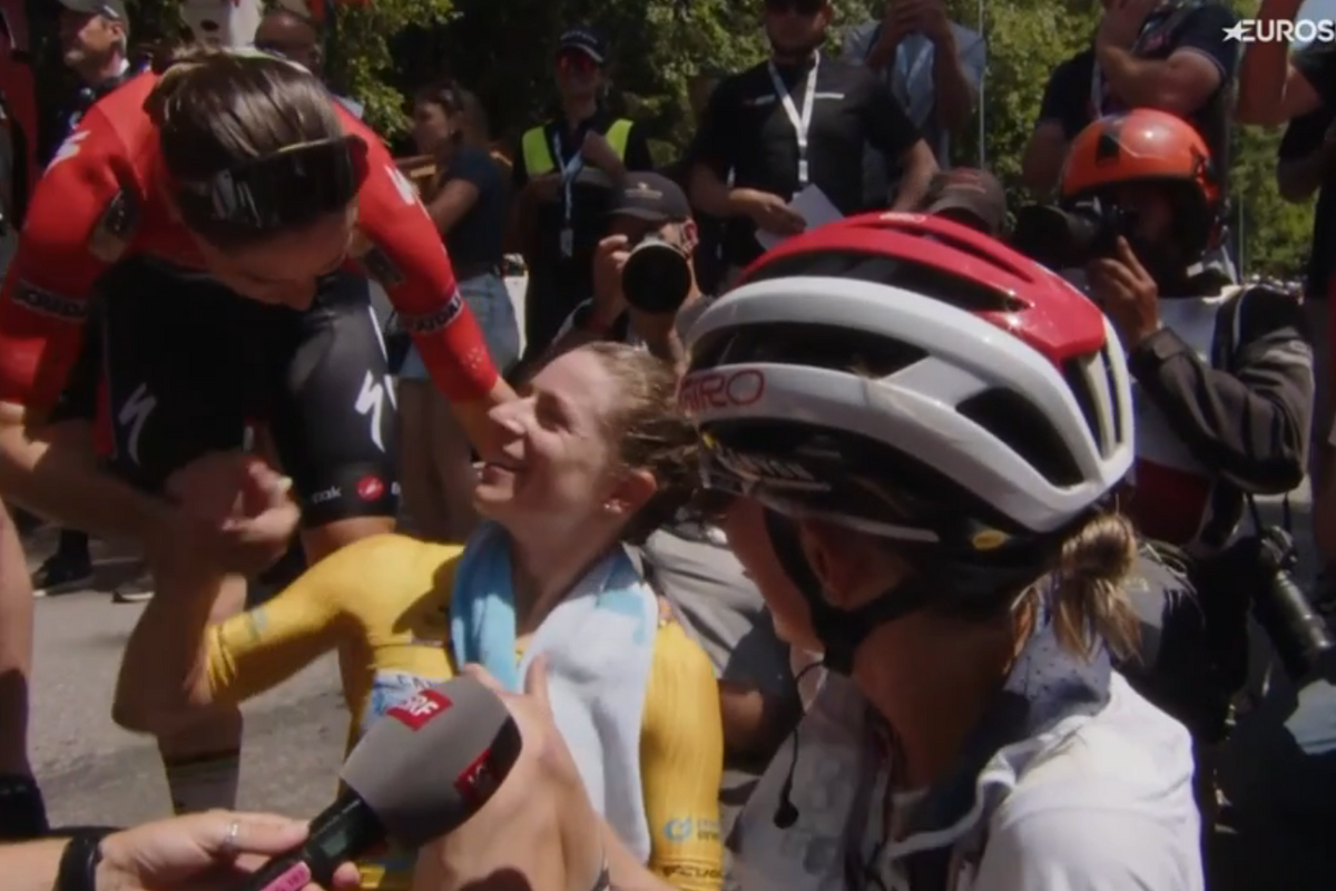 Reusser, Niewiadoma, and Le Court give hilarious interview after final stage: "Go away Kim!"