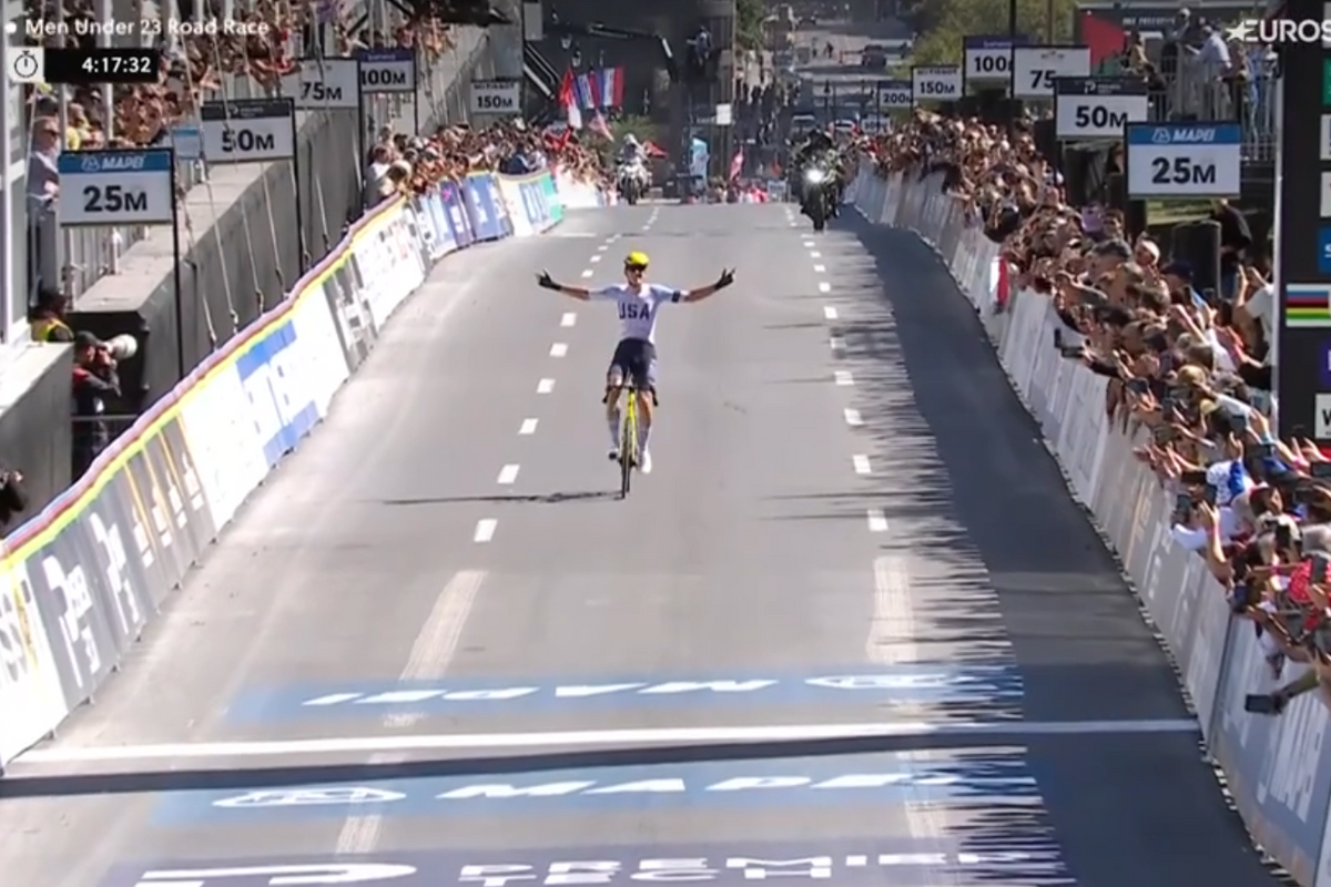 America's Ashlin Barry crushes top favourites with a spectacular solo breakaway to win the U23 road race