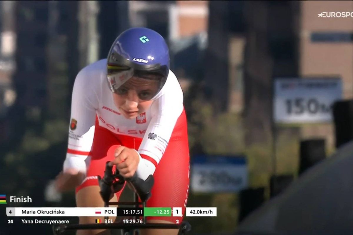 Kwiatkowski Academy rider wins the junior women's time trial; Britain's Aalia Clay takes bronze