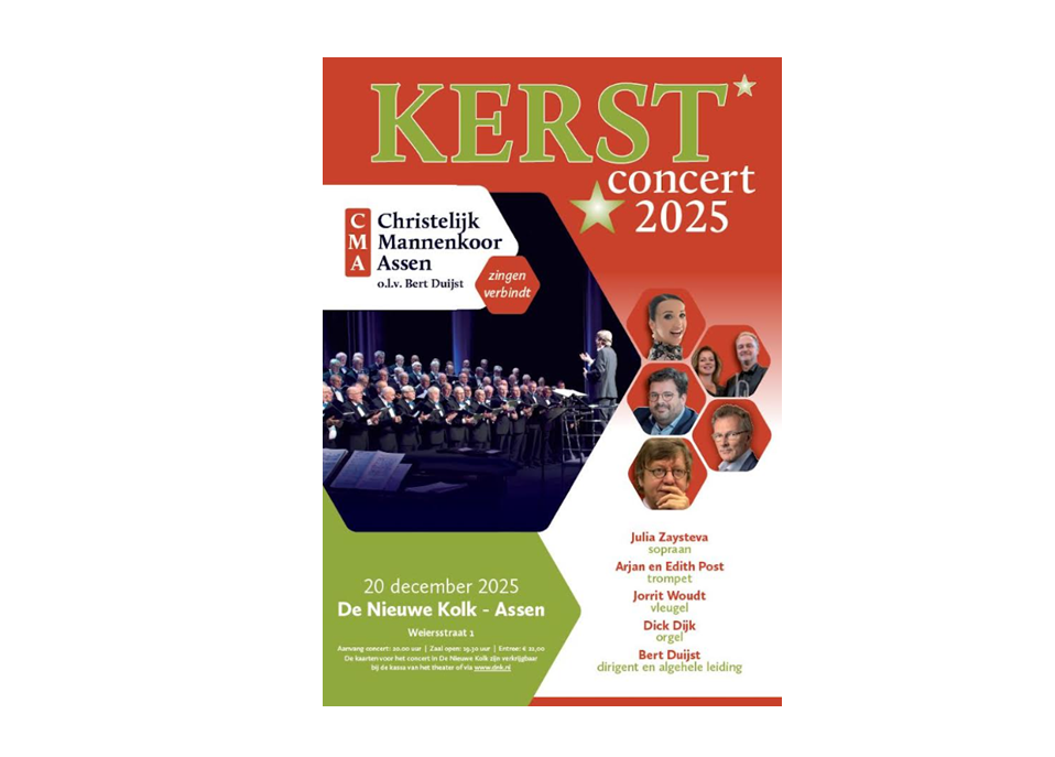 Kerstconcert van het Christelijk Mannenkoor Assen in DNK
