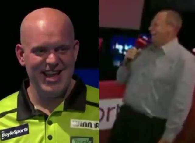 Hilarisch interview tussen Michael van Gerwen en Wayne Mardle