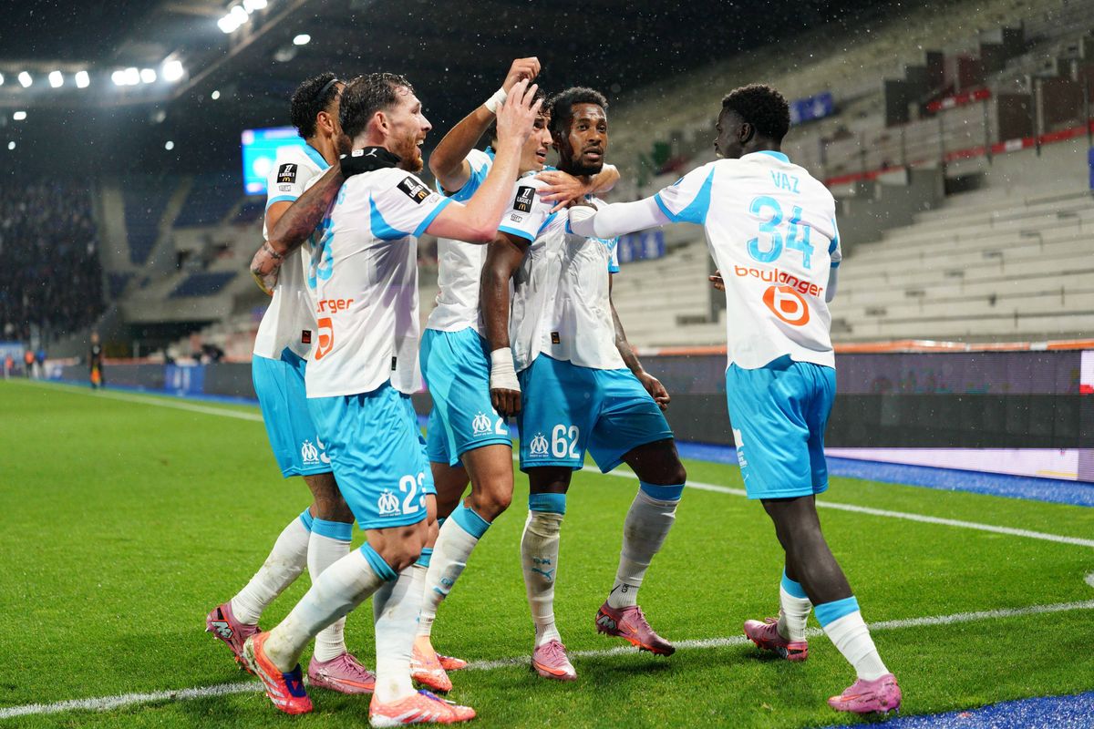 Le groupe de l'OM face à l'Ajax