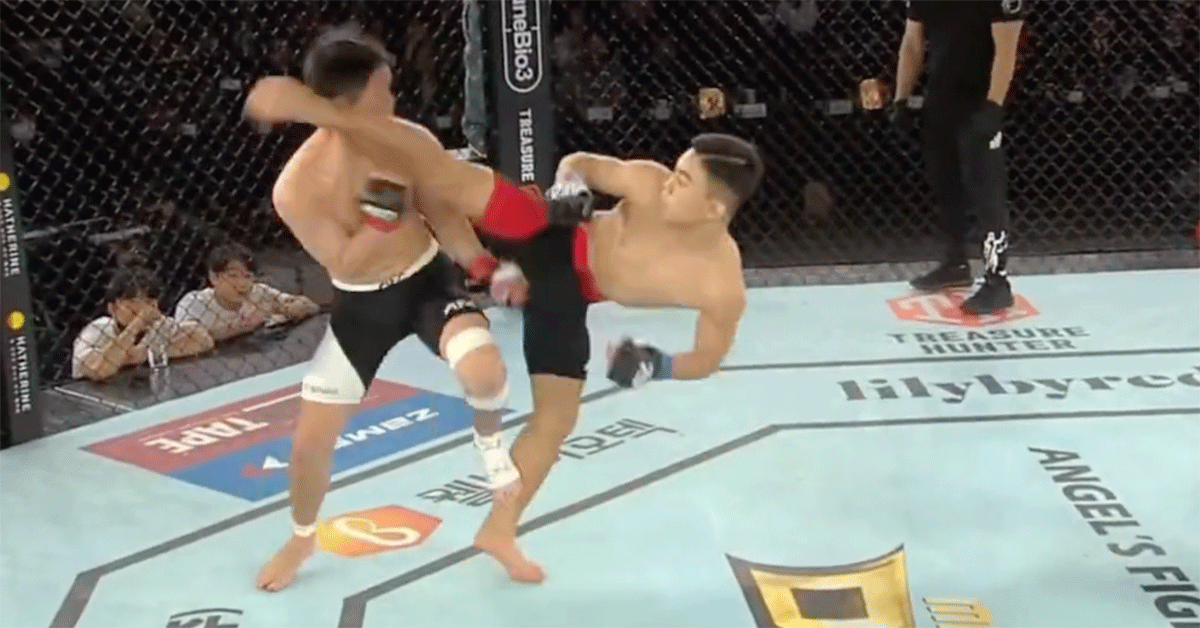 16jarig MMA talent trapt rivaal met ‘spinning heel kick’ KO