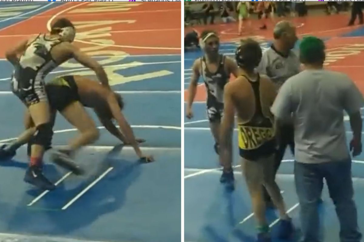 Jonge worstelaar slaat door en start MMA-gevecht! 'Gooi hem eruit'