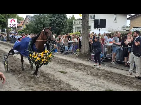 Lindsey Pegram met Omar Schermer wint kortebaandraverij in Santpoort-Noord; recordomzet totalisator