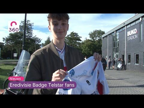 Telstar-fans in de rij voor bedrukken shirt met Eredivisie-badge