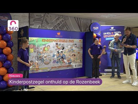 Jan van Haasteren onthult Kinderpostzegel 2025 op basisschool De Rozenbeek