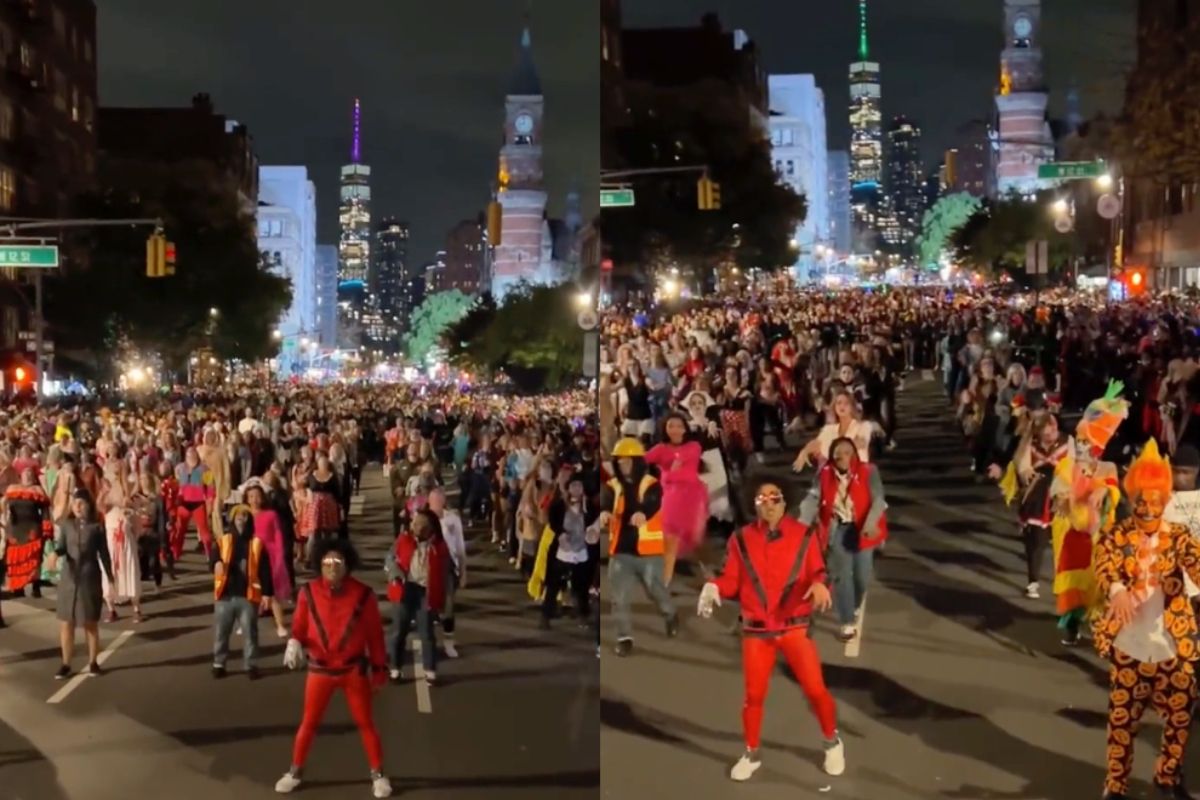 Remake of Thriller video clip during the 50th Halloween parade in New