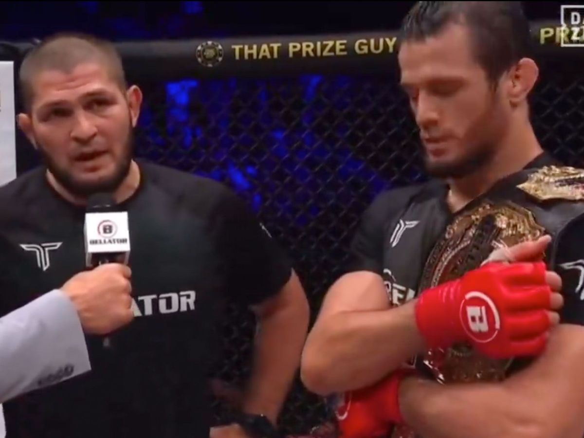 Ongeslagen Nurmagomedov behoudt Bellator titel in strijd met Shabliy