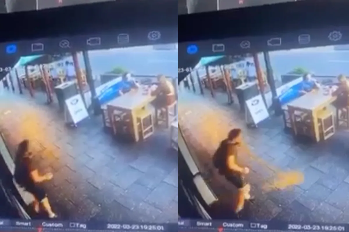 Man gaat over zijn gier, maar glijdt daarna uit over zijn eigen kots