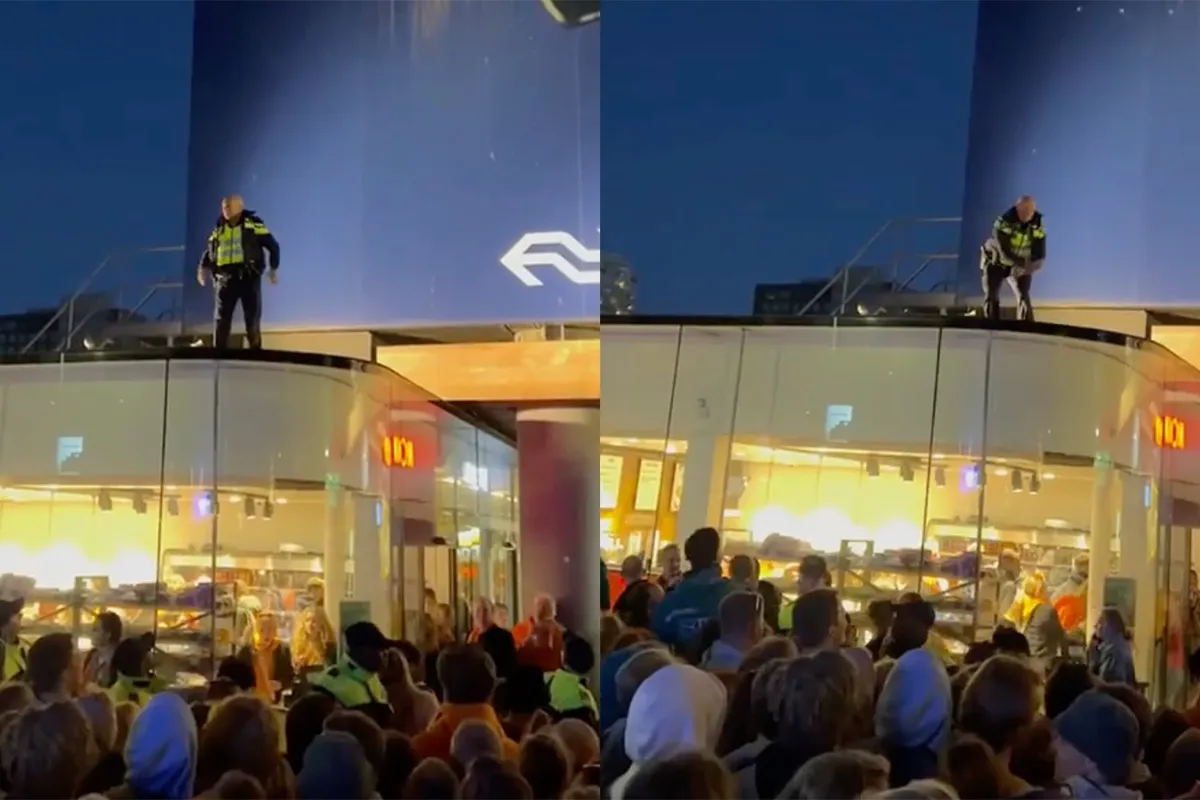 Agent maakt er op Koningsdag een mooi feestje van in Amsterdam