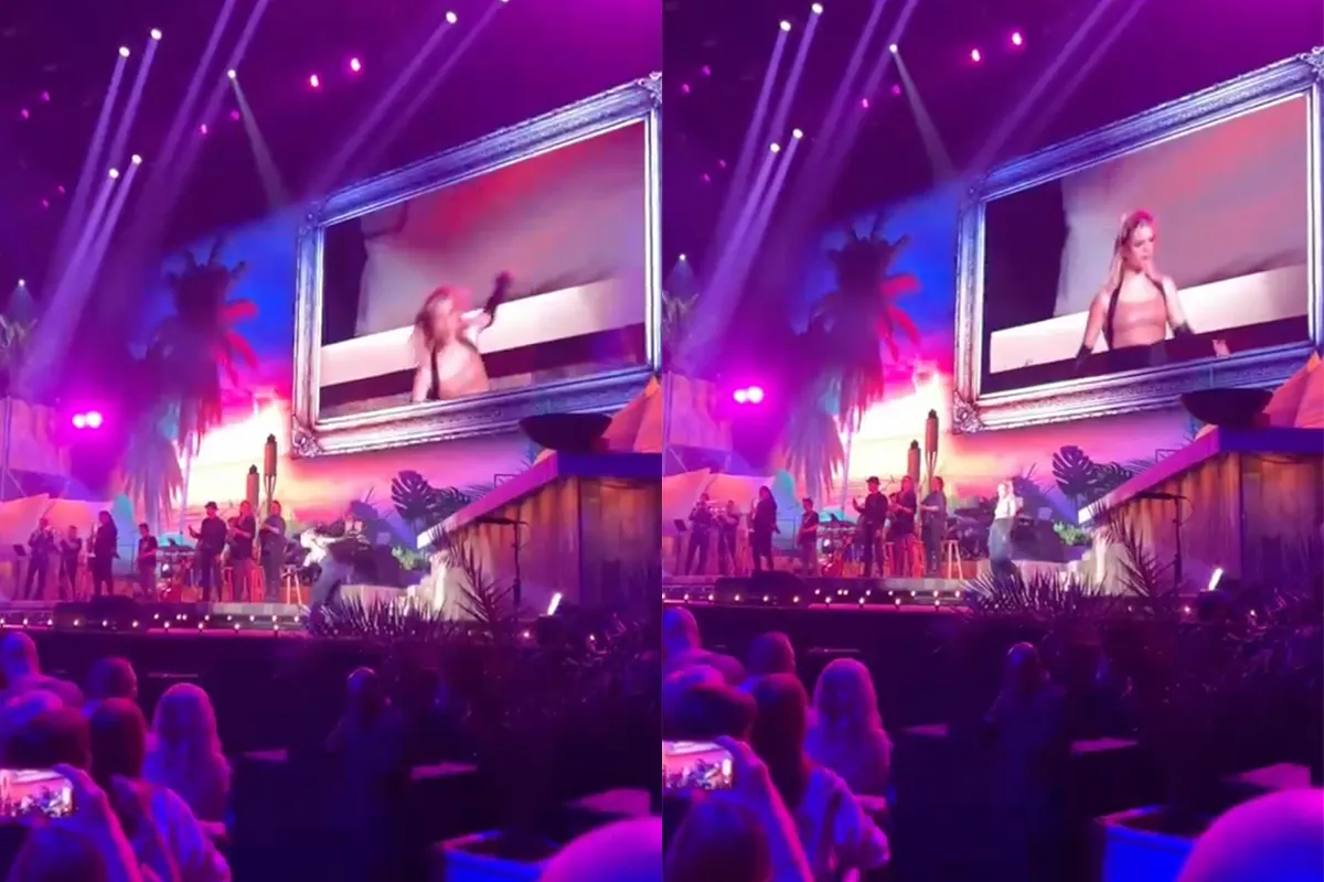 Uitglijder van Davina Michelle op podium Beste Zangers Live, maar Show must Go On