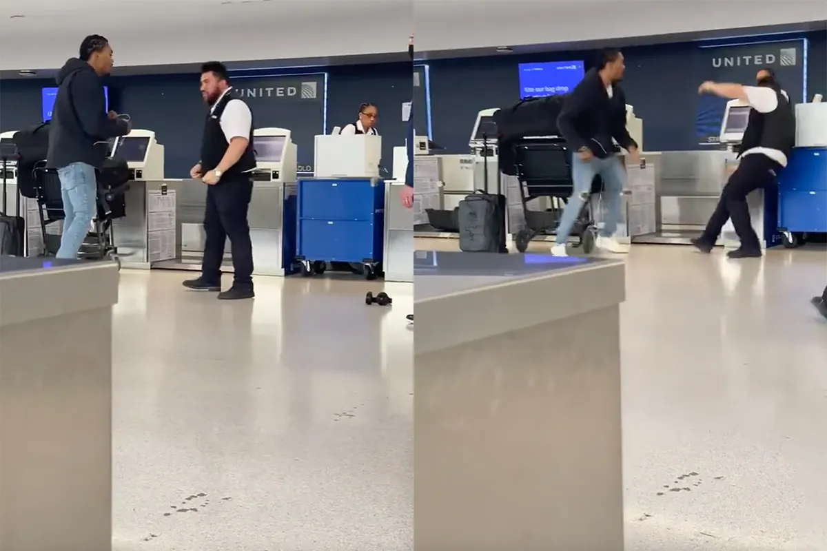 Voormalig NFL speler Brendan Langley heeft matpartij met medewerker United Airlines