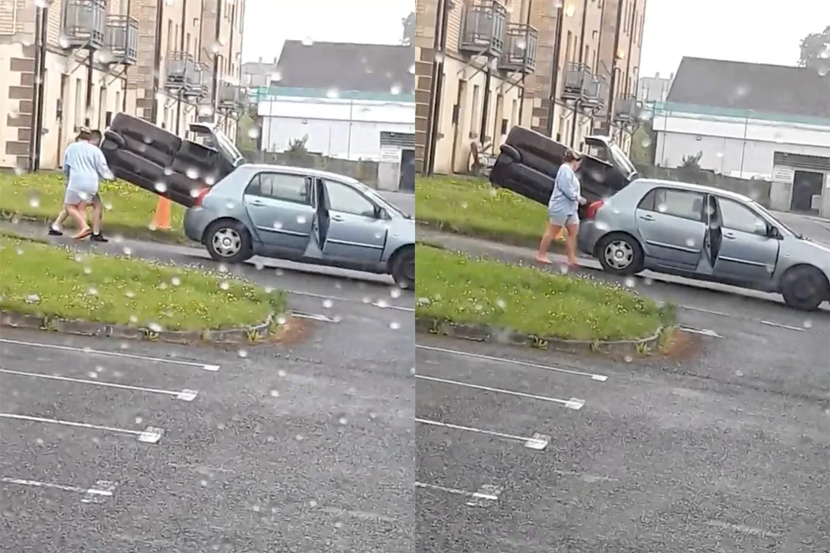 Ondertussen in Ierland: Bank verhuizen in kleine auto
