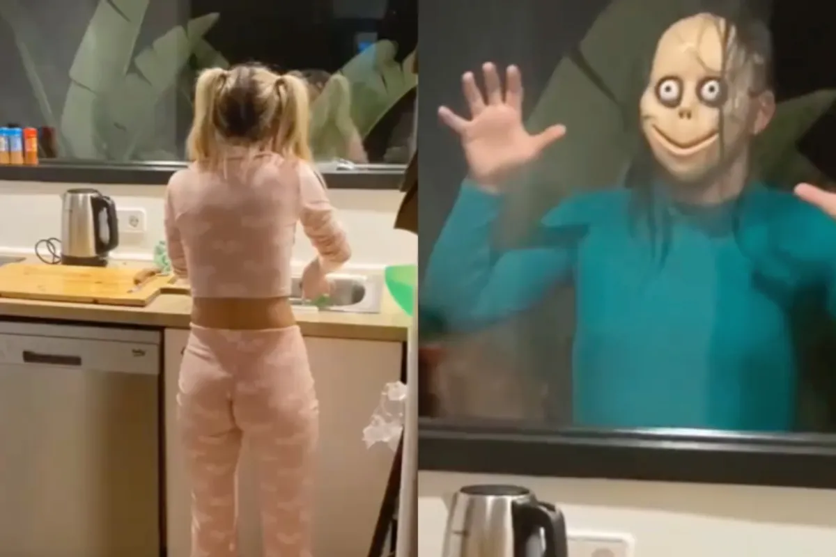 Halloween prank met Momo outfit werkt