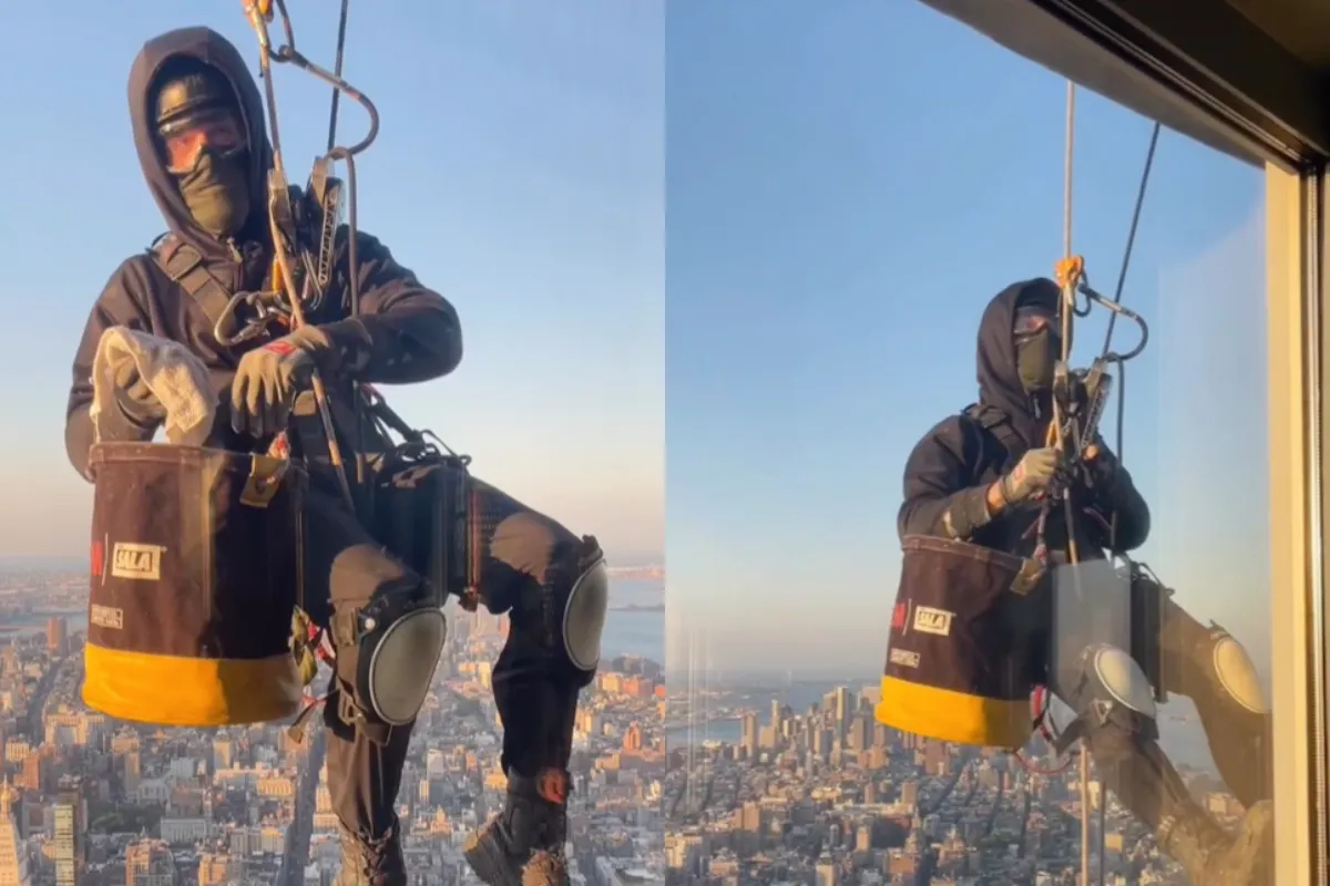 Even de raampjes van de Empire State Building een lapje geven