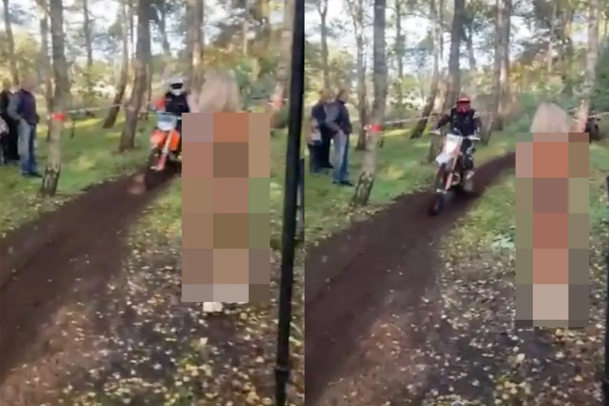 Dame geeft motorcrossers zeer warm onthaal