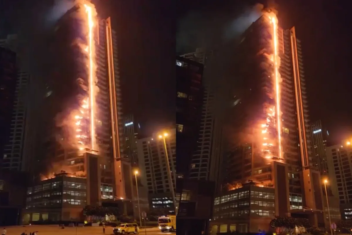 Stevige brand in wolkenkrabber Dubai